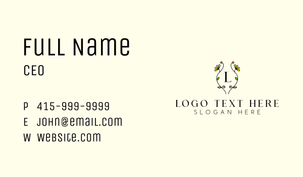 Sunflower Lettermark Business Card Design Image Preview
