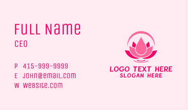 Pink Flower Spa  Business Card Design Image Preview