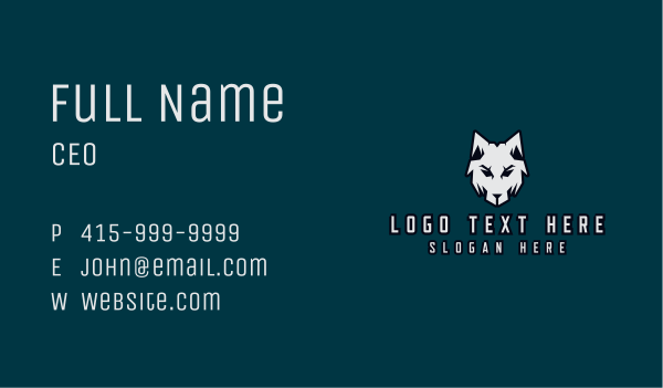 Wolf Gamer Avatar Business Card Design Image Preview