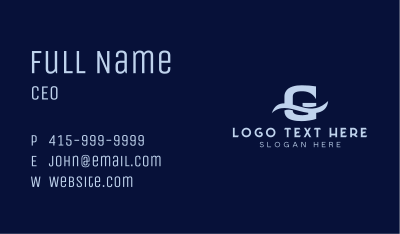 Generic Swoosh Brand Letter G Business Card Image Preview