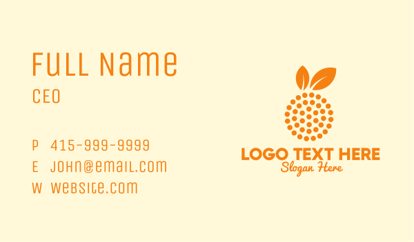 Orange Fruit Dots  Business Card Design Image Preview