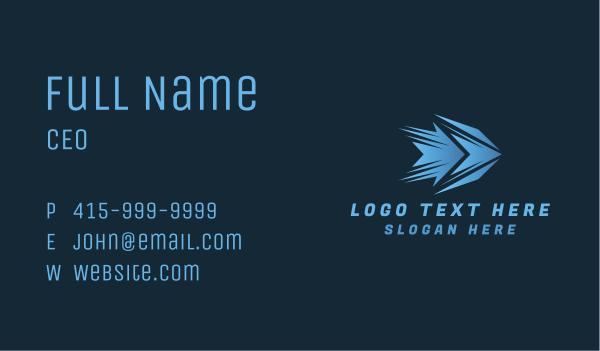 Gradient Blue Arrow Express Business Card Design Image Preview