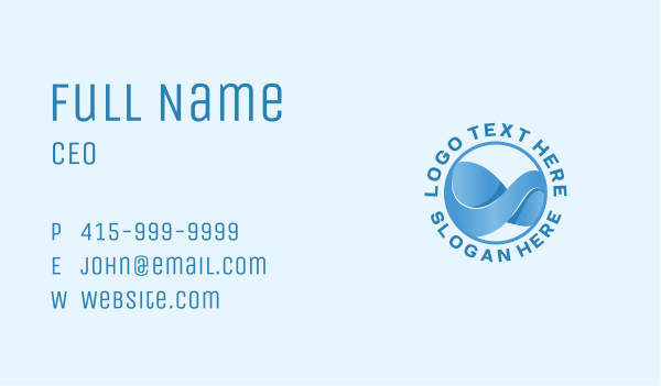 Gradient Aqua Wave Business Card Design Image Preview