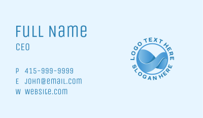 Gradient Aqua Wave Business Card Image Preview