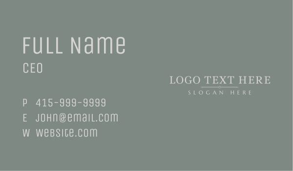 Professional Corporate Wordmark Business Card Design Image Preview
