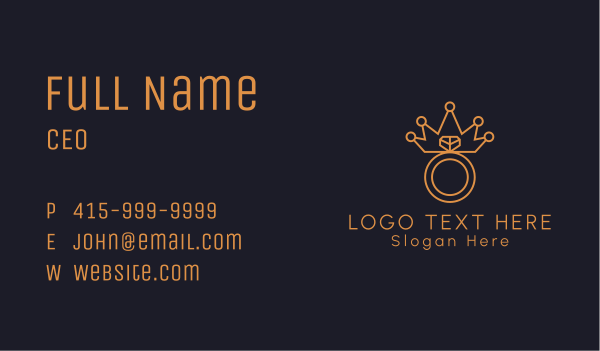 Gold Crown Ring Business Card Design Image Preview