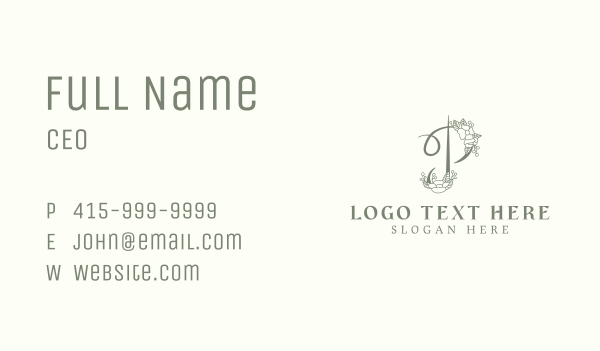 Beautician Letter P Business Card Design Image Preview