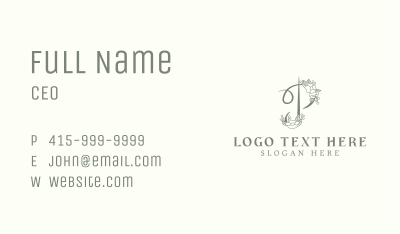 Beautician Letter P Business Card Image Preview