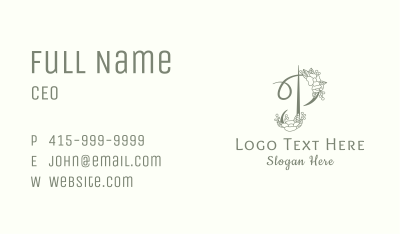 Beautician Letter P Business Card