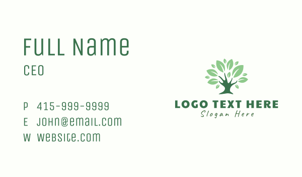 Eco Green Tree Business Card Design