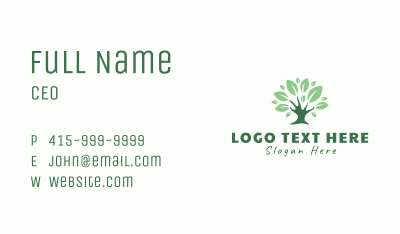 Eco Green Tree Business Card Image Preview