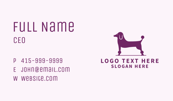 Pet Poodle Dog  Business Card Design Image Preview