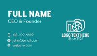 White Camera Outline  Business Card Image Preview