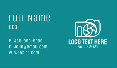 White Camera Outline  Business Card Image Preview