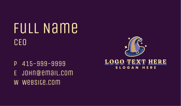 Magical Wizard Hat Business Card Design Image Preview