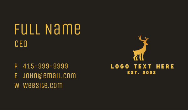 Deluxe Gold Stag  Business Card Design Image Preview