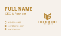 Gold Chevron Letter M & S Business Card Preview