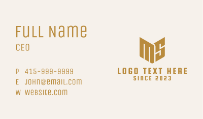 Gold Chevron Letter M & S Business Card Image Preview