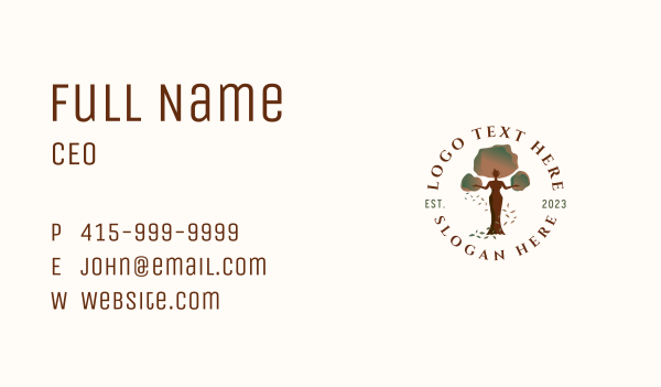 Wellness Tree Woman Business Card Design Image Preview