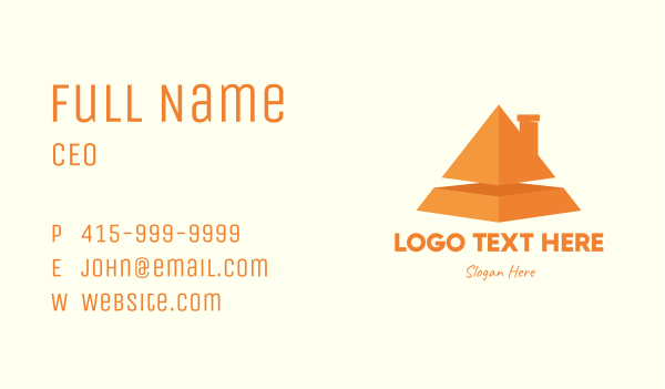 Orange Pyramid House Business Card Design Image Preview