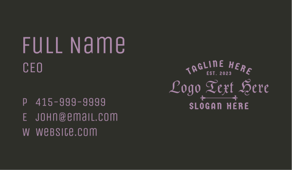 Old Rustic Wordmark Business Card Design Image Preview