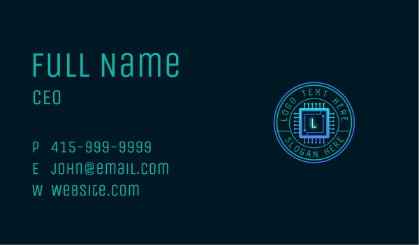 Microchip Circuit Tech Business Card Design Image Preview