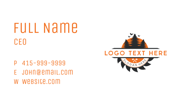 Forest Woodcutter Lumberjack Business Card Design Image Preview