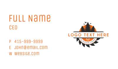 Forest Woodcutter Lumberjack Business Card Image Preview