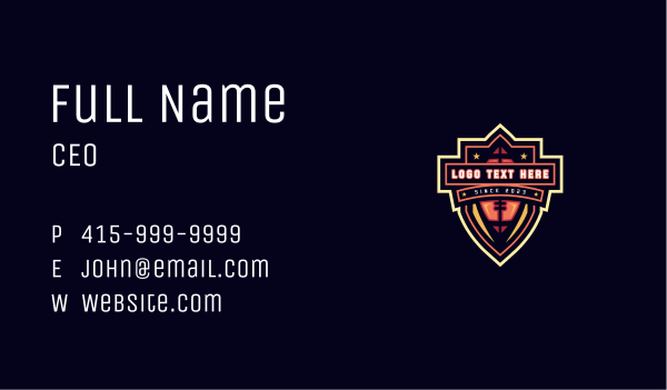 American Football Tournament Business Card Design Image Preview
