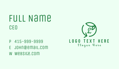 Green Recycle Leaf Letter Business Card Image Preview