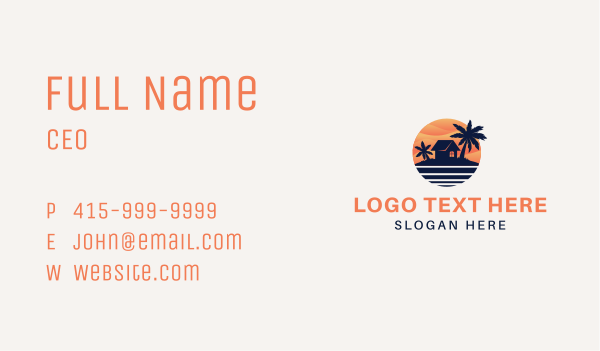 Beach House Resort Business Card Design Image Preview
