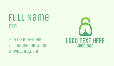 Green Respiratory Lung Unlock Business Card Image Preview