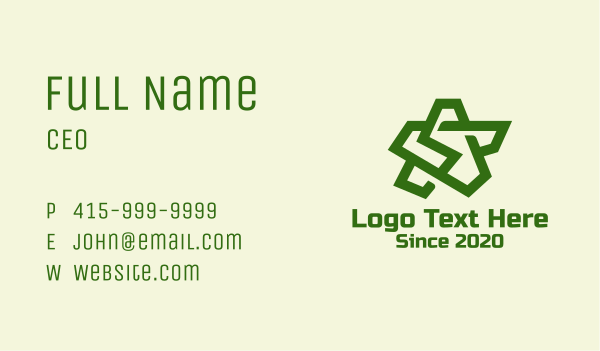 Green Army Star  Business Card Design Image Preview