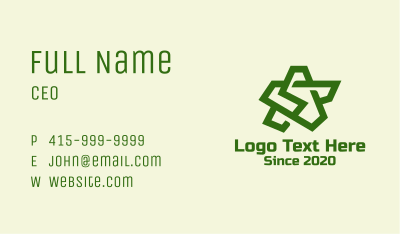 Green Army Star  Business Card Image Preview