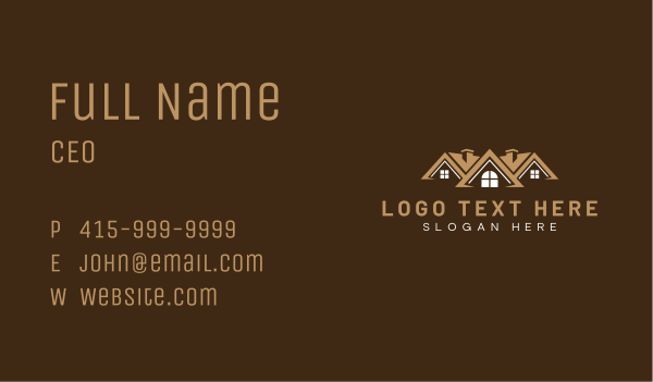 Residential House Roofing Business Card Design Image Preview