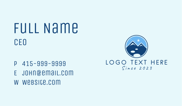Blue Mountaineering Badge  Business Card Design Image Preview