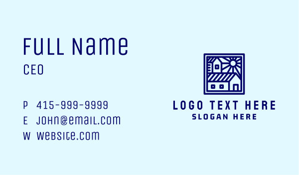 Blue Sunshine House  Business Card Design Image Preview