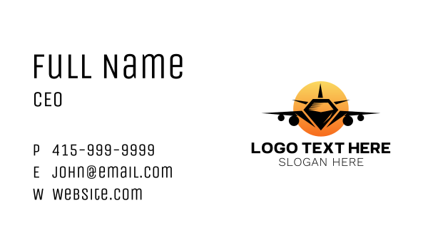Sun Airplane Flight Business Card Design Image Preview