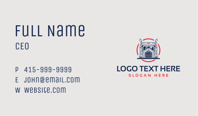 Logistics Truck Circle Business Card Image Preview