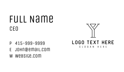 Simple Minimalist Monoline Letter Y Business Card Image Preview