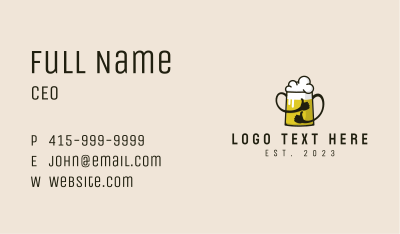 Beer Thumbs Up Mascot Business Card Image Preview