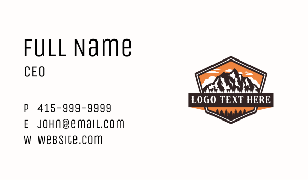 Forest Mountain Valley Business Card Design Image Preview