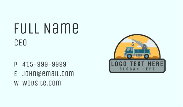 Crane Truck Towing Business Card Design Image Preview