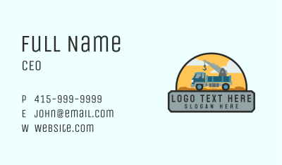 Crane Truck Towing Business Card Image Preview