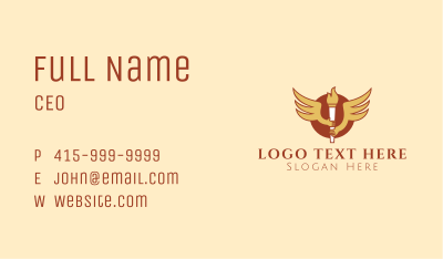 Torch Flame Wings  Business Card Image Preview