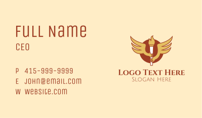 Torch Flame Wings  Business Card