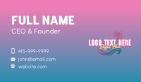 Tropical Beach Wave Tree Business Card Design