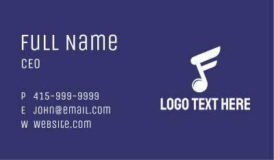 White Music Note Business Card