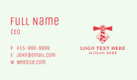Red Lighthouse Watchtower Business Card Image Preview