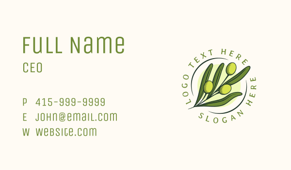 Natural Olive Fruit Business Card Design Image Preview